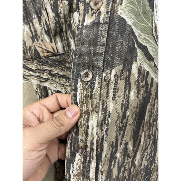 Vtg Y2K Outdoor Gorpcore Grunge Real Tree Forest Print Work Hunting Shirt *read - Picture 6 of 12